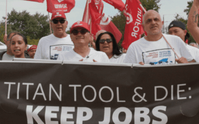 Locked out Titan Tool workers rally to protect Canadian jobs in Windsor