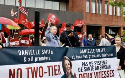 Atlantic Regional Director Jennifer Murray speaks at healthcare rally
