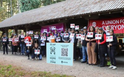 Unifor members walk for Tears to Hope Society in New Westminster